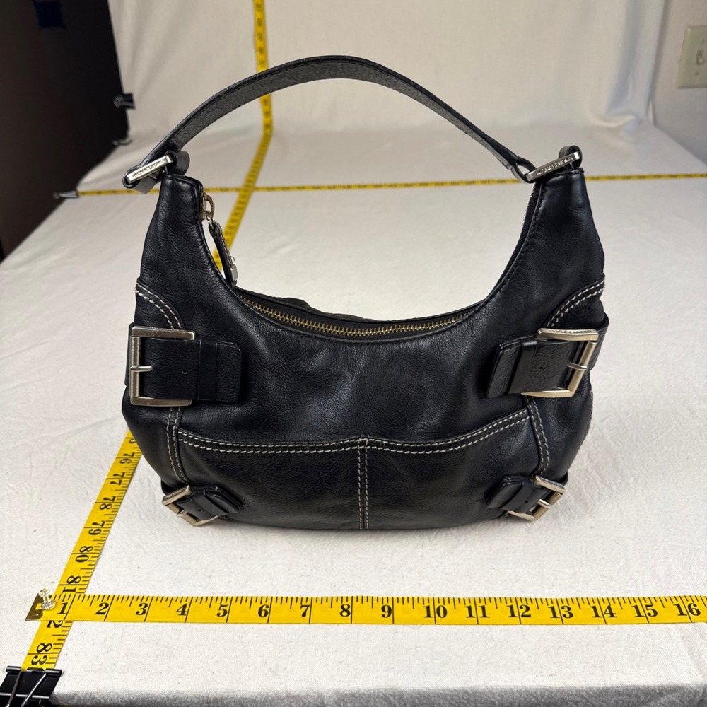 Michael Kors Y2K Chic Hobo Style Small Black Leather Shoulder Bag Buckle Casual